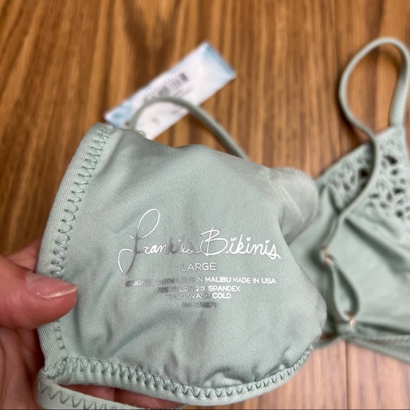 NWT Frankies Bikinis Tanner Top in Sage - Picture 6 of 12